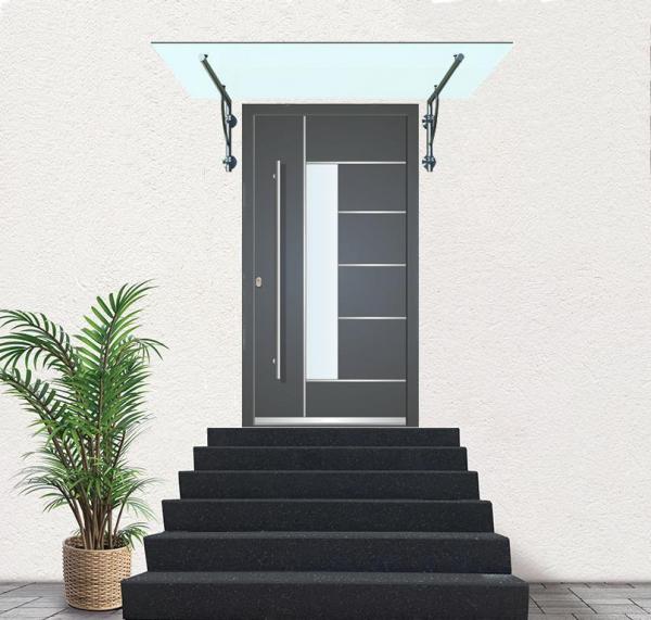 Glas Concept 24 - 180x90cm Glasvordach - 13mm - Verbundssicherheitsglas - Milchglas - inkl. Halter